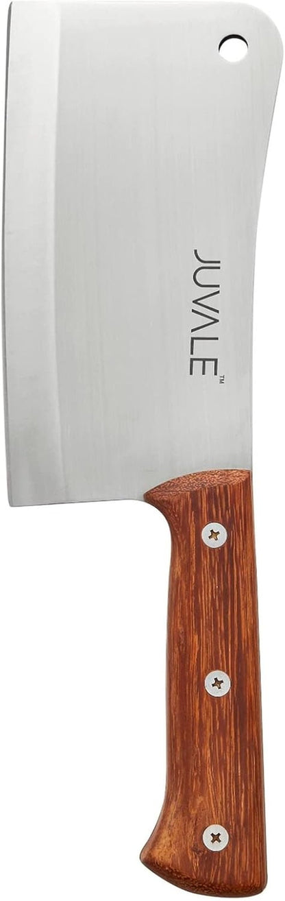 Meat Cleaver - 8-Inch Stainless Steel Blade, Wood Handle - Heavy-Duty Butcher Knife & Bone Cleaver for Beef Brisket, Meat Cutting & Chopping - Chopping Knife7