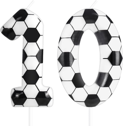 Soccer Birthday Candles 10Th Soccer Themed Birthday Party Decorations, Football Birthday Cake Candles for Boys Girls Kids Sport-Theme Party Supplies1