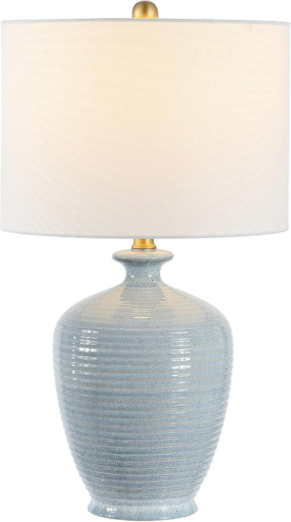 SAFAVIEH Lighting Collection Hanron Modern Blue 26-Inch Bedroom Living Room Home Office Desk Nightstand Table Lamp (LED Bulb Included)1