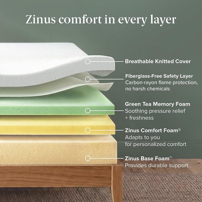 Memory Foam 10 Inch Green Tea Mattress, Queen5