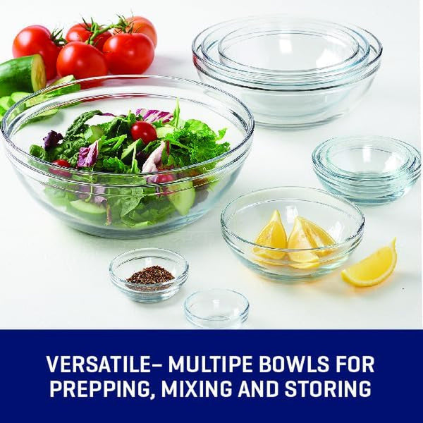 10 Piece Mixing Bowl Set, Nesting Serving Bowls & Mixing Bowls (1 Oz, 2 Oz, 4 Oz, 6 Oz, 10 Oz, 16 Oz, 1 Qt, 1.5 Qt, 2.5 Qt, 3.5 Qt)5