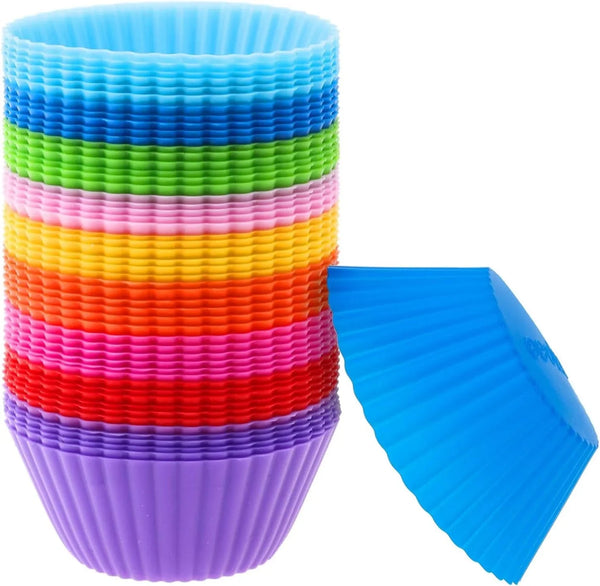 54 Pack Silicone Muffin Cups,  Silicone Cupcake Baking Cups Reusable Muffin Liners Cupcake Wrapper Cups Holders for Muffins, Cupcakes, and Candies1