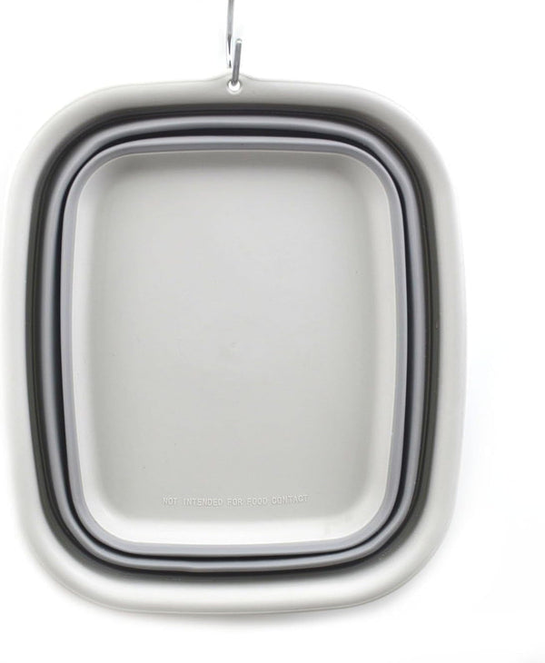 9.45L (2.5 Gallon) Collapsible Tub - Foldable Dish Tub - Portable Washing Basin - Space Saving Plastic Washtub (Grey, M)7
