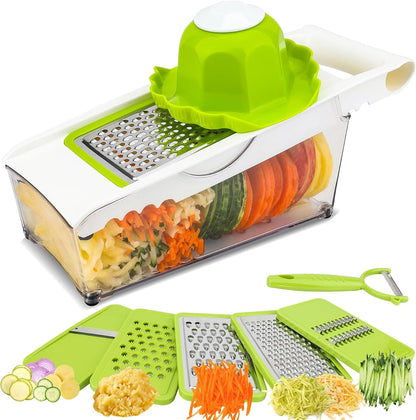 Graters for Kitchen, Cheese Grater with Container, Mandoline Slicer for Kitchen, Vegetable Grater, Carrot Shredder, Julienne Slicer and Peeler, Potato Slicer1