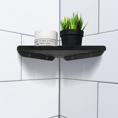 2 Pcs 304 Stainless Steel Corner Shelf with Screws, Triangle Shower Caddy, Wall Mount Soap Holder for Bathroom, Kitchen Organization (Matte Black)2