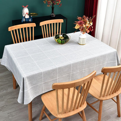 Heavy Duty Cotton Table Cloth for Square Table Farmhouse Vintage Tablecloth Washable Rustic Table Cover (Gray, 52''X52'')6