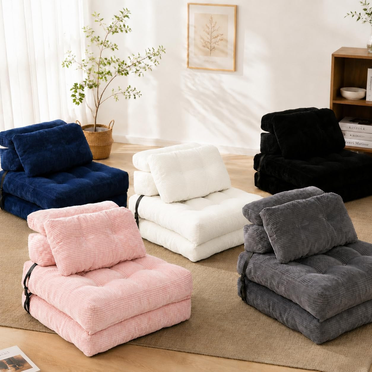 folding-sofa-bed-corduroy-chair-bed-with-pillows