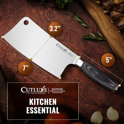 Meat Cleaver Knife, 7" Butcher Cleaver – Ultra Sharp Japanese Blade6