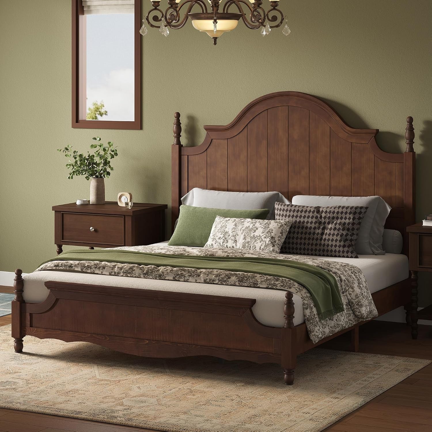 queen-solid-wood-poster-bed-with-arched-headboard-dark-walnut