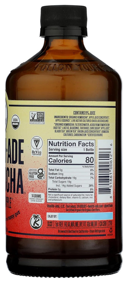 Health Ade, Kombucha Apple Pink Lady 16Fz Organic, 16 Fl Oz2