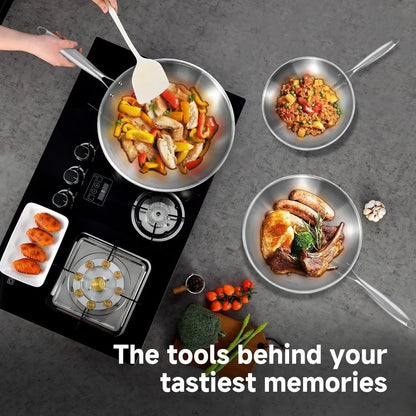10 Inch Stainless Steel Wok Pan with Lid, Riveted Handle | Uncoated Tri-Ply Stainless Steel Stir Fry Pan, Everyday Cooking Wok for Induction, Flat Bottom, Dishwasher & Oven Safe3