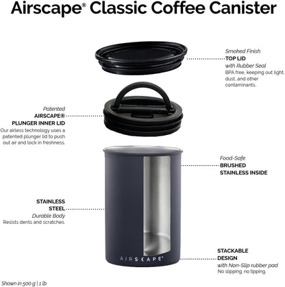 by Planetary Design | Airless Coffee Storage | 500G | Matte Black2