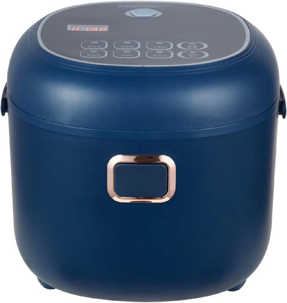 12V/24V/110V Rice Cooker Mini 2L Portable Multicooker 24H Keep Warm Small with Steam Tray Picnic Camping Travel for Car/Truck/Home (Blue)1
