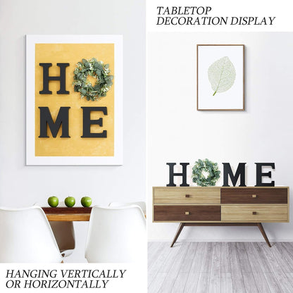 Wooden Home Letters with Wreath Artificial Eucalyptus Modern Decorative Hanging Farmhouse Sign for Living Room & Kitchen - Housewarming & Couple Gifts - Christmas Decoration5