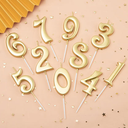 10-Count 0-9 Gold Number Birthday Candles, Number One Birthday, Gold Number Candles, Party Celebration, Baby Showers3