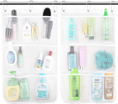 2 Pack Hanging Mesh Shower Caddy, 7 Pockets Quick Dry Shower Organizer1