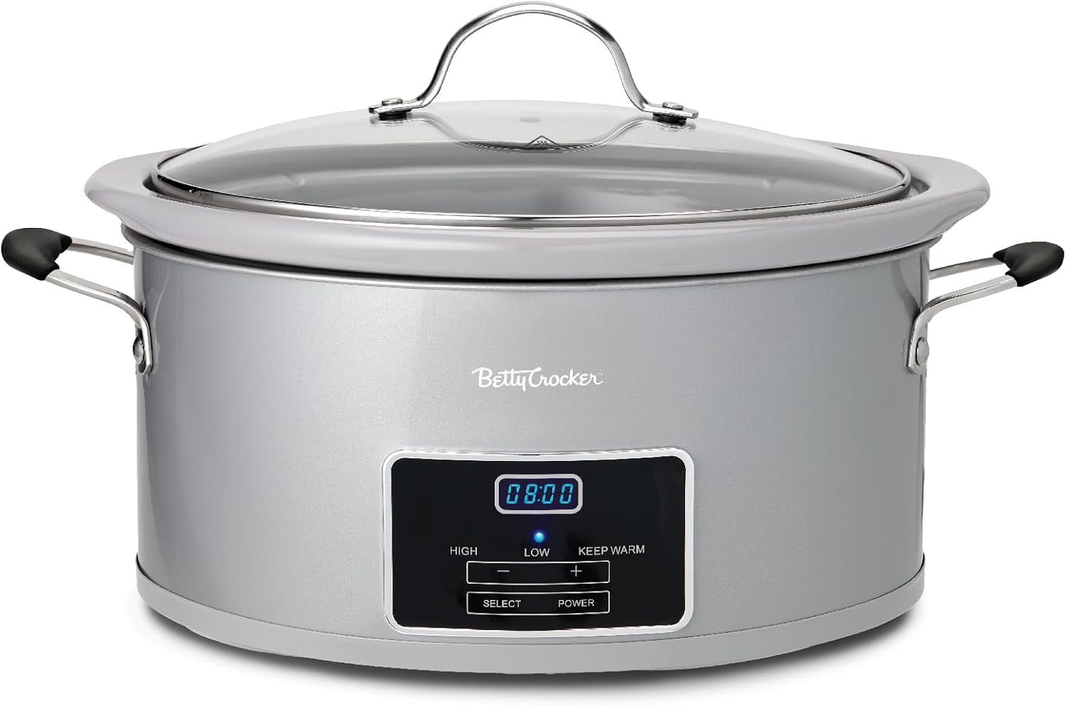 6-quart-oval-digital-slow-cooker-240-watts-bc-4587s-silver-programmable-crock-pot-up-to-20-hours-electric-cooking-pot-with-lcd-digital-display-removable-stoneware-crock-liner