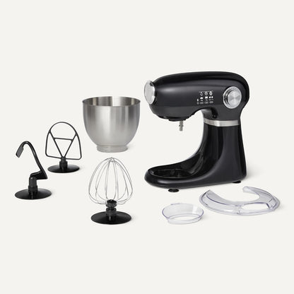 Tilt-Head Stand Mixer with 5.3Qt Bowl, Dough Hook, Beater and Whisk, 12 Speeds, 350W, Black4