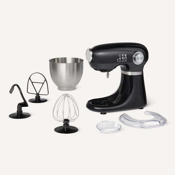 Tilt-Head Stand Mixer with 5.3Qt Bowl, Dough Hook, Beater and Whisk, 12 Speeds, 350W, Black4