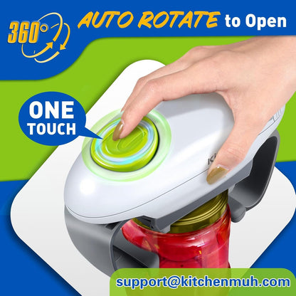 Higher Torque Electric Jar Opener for Seniors with Arthritis Fit Almost Jars Size, Strong Tough Automatic Jar Opener for Weak Hands, Hands Free Battery Operated Bottle Opener for Arthritic Hands White2