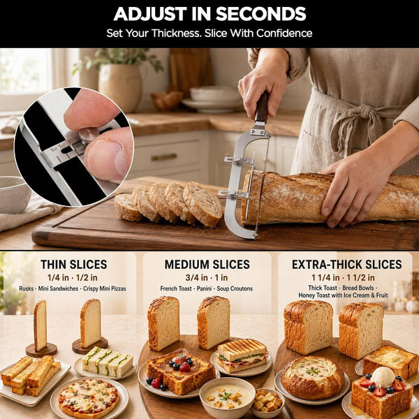 Upgrade Bread Knife for Bread, Adjustable 6 Thickness, 420 Stainless Steel8