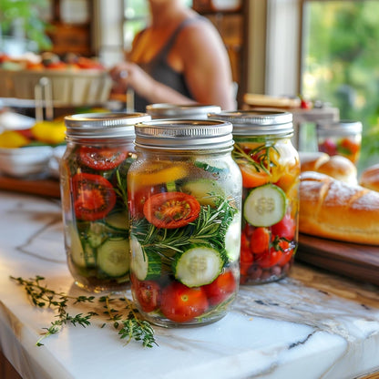 32 Oz Wide Mouth Mason Jars 2 Pack Large Glass Jars with Lids | Bpa-Free Materials, Quart Size, Chunky Salsa, Canning Pickling Sauce, Meal Prep Salad, Sourdough, Jam Jelly, Meal Prep6