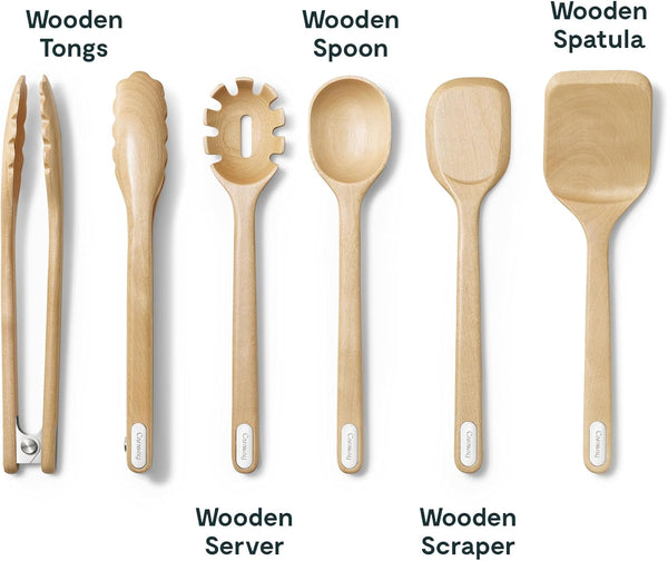 Caraway 14-Piece Kitchen Prep Tool Set with Knives & Utensils | Knife Set & Wooden Utensil Set, Made with Premium German Steel Blades & Fsc-Certified Birch Wood, Non-Toxic Materials, Grey4