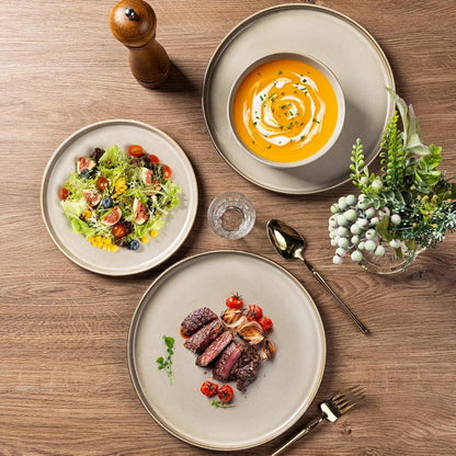 Stoneware Dinnerware Sets for 4, 12 Piece Plates and Bowls Sets4