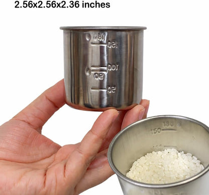 Japanese Rice Measuring Cup 180Ml (1 Gou) Made in Japan Stainless Steel, Accurate Japanese Standard, Rust-Resistant, Easy-To-Read Engraved Mark5