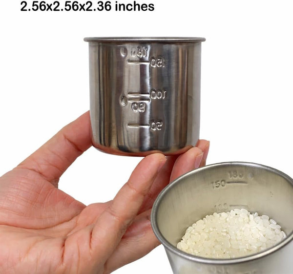 Japanese Rice Measuring Cup 180Ml (1 Gou) Made in Japan Stainless Steel, Accurate Japanese Standard, Rust-Resistant, Easy-To-Read Engraved Mark5