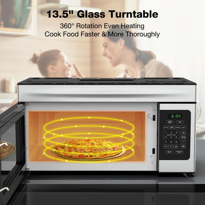 30" over the Range Microwave Oven,  1.7 Cu. Ft. Capacity Microwave over the Stove with One Touch, 1000 Cooking Watts, 300 CFM, 10 Power Levels, LED Lighting, Stainless Steel6