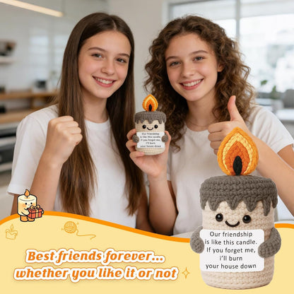 Funny Best Friend Birthday Gifts for Women Men, Handmade Crochet Candle Decor, Sarcastic Friendship Presents for Bestie Sister, Cute Birthday Christmas Gag Gift, Dark Humor Desk Accessories5