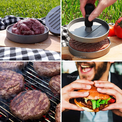 Hamburger Press Patty Maker 150 Paper, 4.5” Burger Mold Meat Shaper | Non-Stick, BPA Free, Dishwasher Safe, Juice-Locking Grooves, Wax Paper, Beef Cheese Burger for Kitchen Grill Griddle BBQ6