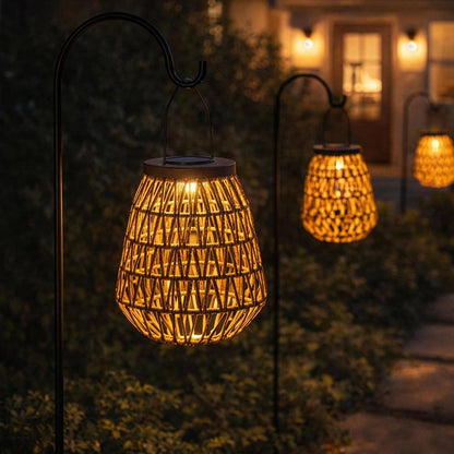 Fusion 2-Pack Cordless Outdoor Woven Solar Lanterns5