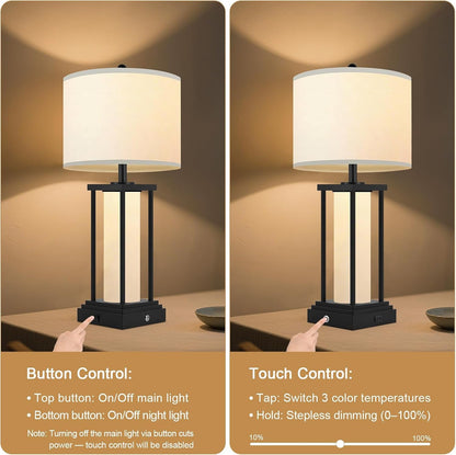 26.8'' Farmhouse Table Lamps Set of 2(Bulbs Included)3
