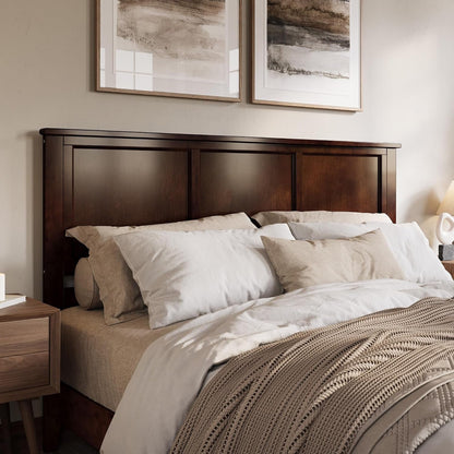 , Madison King Solid Wood Panel Headboard, Walnut1