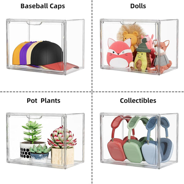 Clear Acrylic Display Case, Stackable Plastic Storage Bins with Lids, Large Display Box with Magnetic Lid Clear Storage Container Dustproof Showcase for Collectibles, Figures, 1 Pack4
