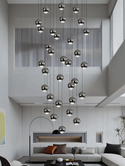 Modern Chandeliers for High Ceiling LED Dimmable Globe Chandeliers Large Pendant Light for Entrance Hallway Foyer Staircase6