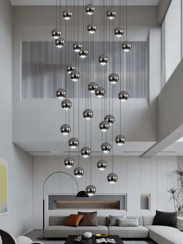 Modern Chandeliers for High Ceiling LED Dimmable Globe Chandeliers Large Pendant Light for Entrance Hallway Foyer Staircase6