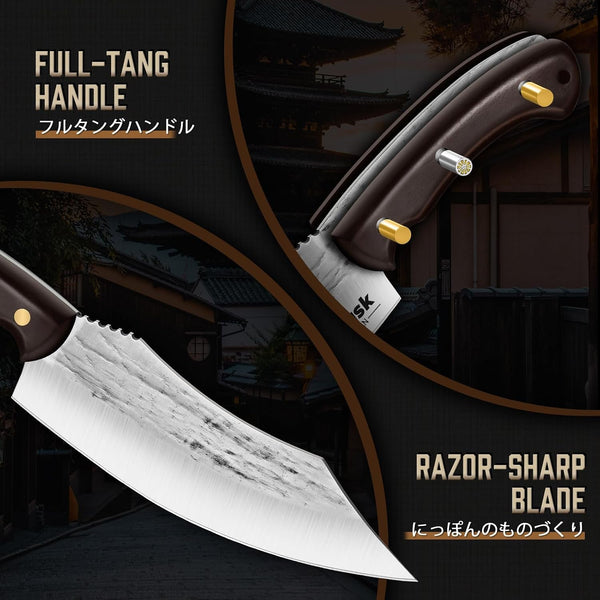 3PCS Hand Forged Butcher Knife Set for Meat Cutting, Gifts for Men5