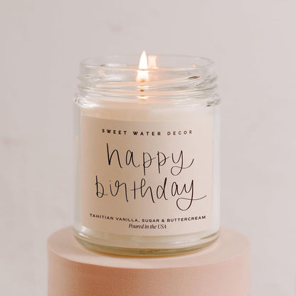 Happy Birthday Soy Candle - Vanilla Sugar & Buttercream Sweet Scented Happy Birthday Candle Gift for Mom, Friends & Girls - 40 Hour Burn Time - 9Oz - Non Toxic7