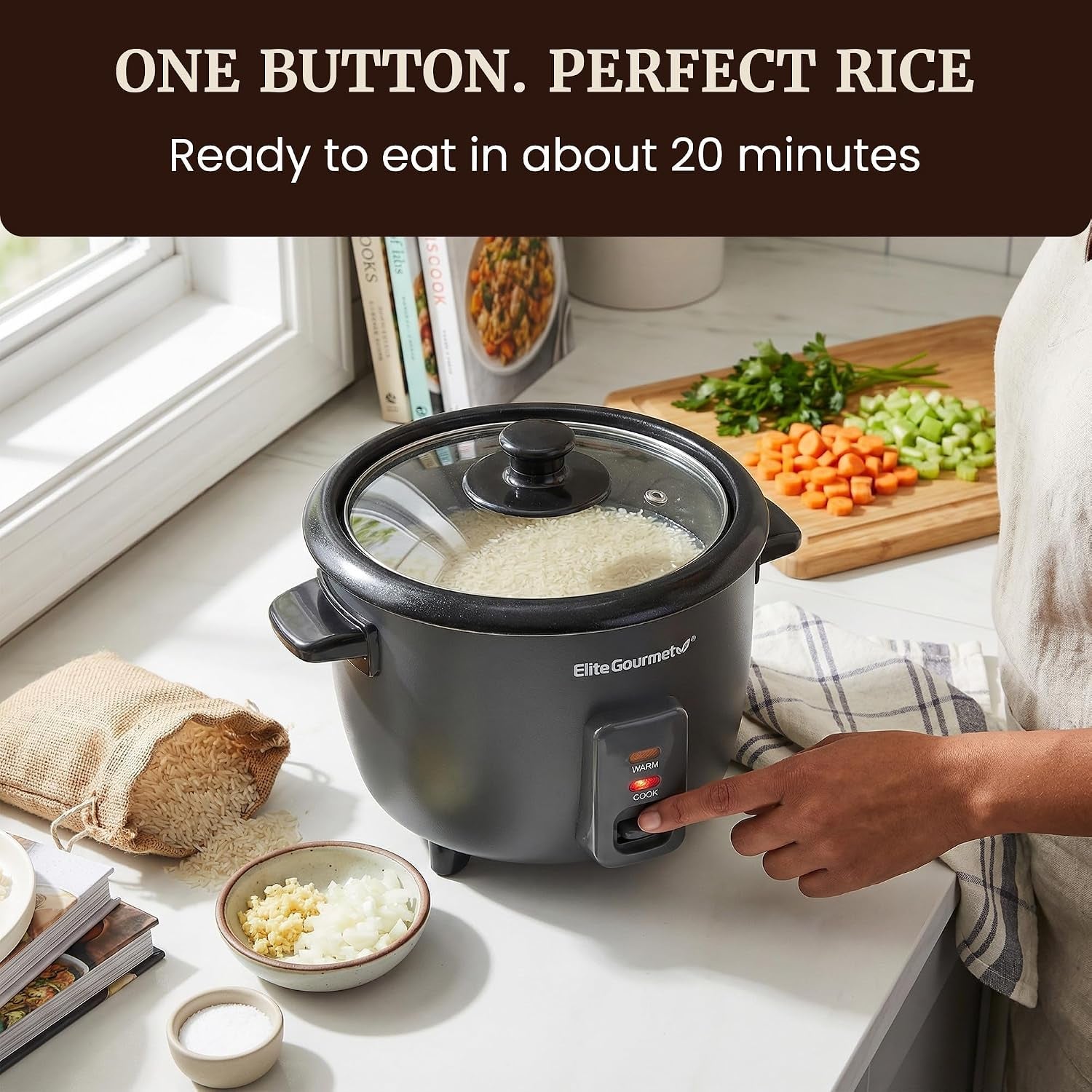 erc6gc-ceramic-rice-cooker-pfas-free-non-stick-gray-6-cup-capacity-ceralast-coating-tempered-glass-lid-one-touch-cooking-includes-bpa-free-measuring-cup-and-spatula