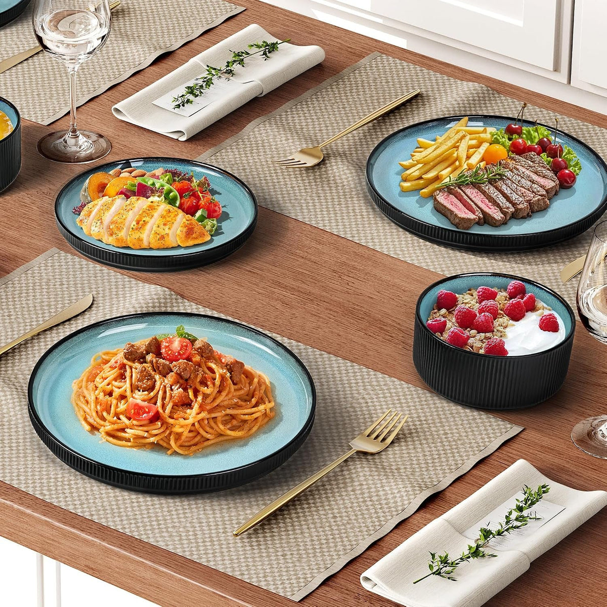 12-pcs-reactive-glaze-teal-stoneware-dinnerware-sets-for-4