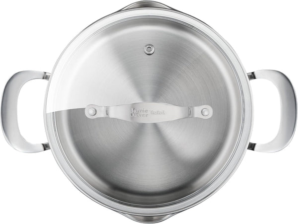 Jamie Oliver by  Cooks Smart 10-Piece Stainless Steel Cookware Set | Stainless Steel Interior, Thermo-Fusion Induction Base, Oven Safe to 500°F, Dishwasher Safe, Heat Indicator Included2