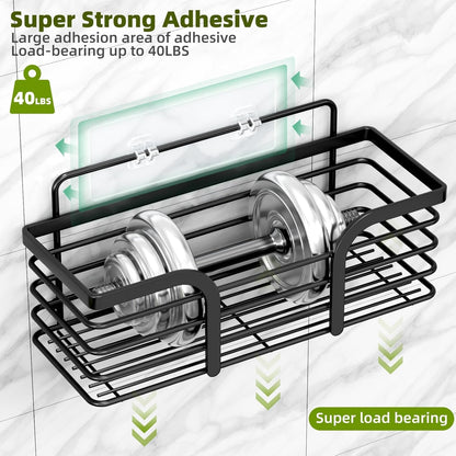 Shower Organizer with Soap Holder and Hooks for Bathroom (Black)6