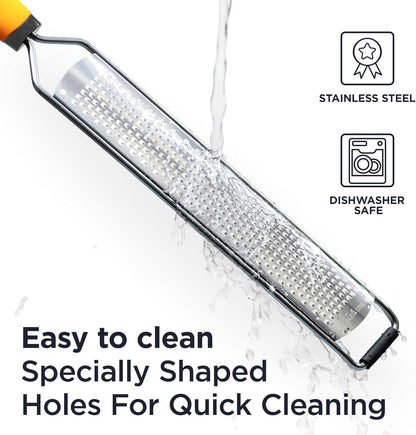 PRO Lemon Zester & Heavy Duty Grater - Parmesan, Garlic, Nutmeg, Chocolate, Fruits, Vegetables, Ginger & Cheese Shredder5