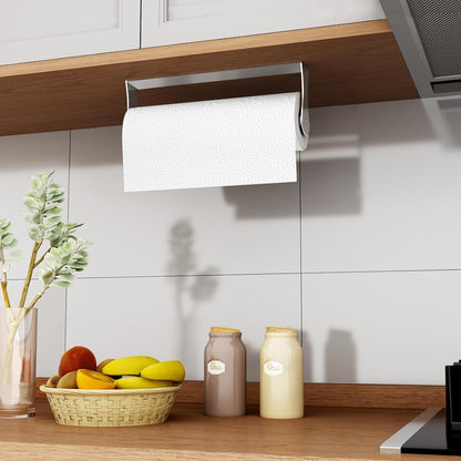 Paper Towel Holder under Cabinet, Wall Mount, Adhesive or Drilling, Silver7