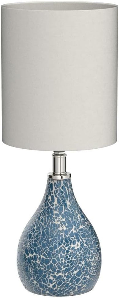 Modern Table Lamps Set of 2, Blue Gourd Design Mosaic Tiled Glass 17.5" Bedside Lamp,For Bedroom Living Room Home Office Desk Nightstand Table Lamp4