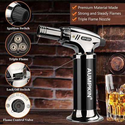 Cocktail Smoker Kit with Torch – 6 Flavors Wood Chips – Bourbon, Whiskey Smoker Infuser Kit, Old Fashioned Drink Smoker Kit, Birthday Bourbon Whiskey Gifts for Men, Dad, Husband (Without Butane)4