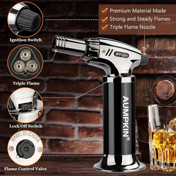Cocktail Smoker Kit with Torch – 6 Flavors Wood Chips – Bourbon, Whiskey Smoker Infuser Kit, Old Fashioned Drink Smoker Kit, Birthday Bourbon Whiskey Gifts for Men, Dad, Husband (Without Butane)4